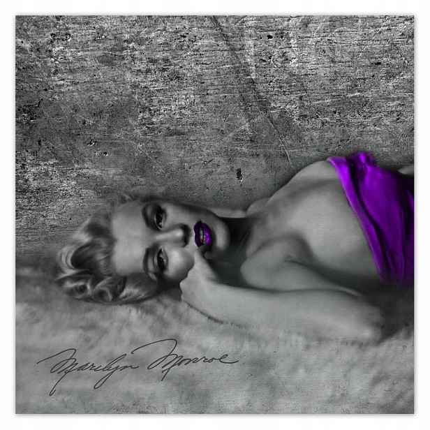 Plakáty 140x140 Fialová Marilyn Monroe