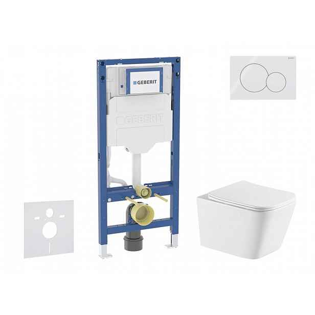 Geberit Duofix - Set předstěnové instalace, klozetu Arkas I a sedátka softclose, tlačítko Sigma01, alpská bílá SANI11CA31139