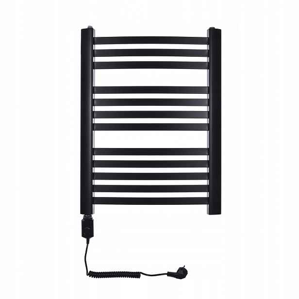 Koupelnový žebříkový radiátor Vinolli Caro elektrický 600 W 75x58 cm Černý
