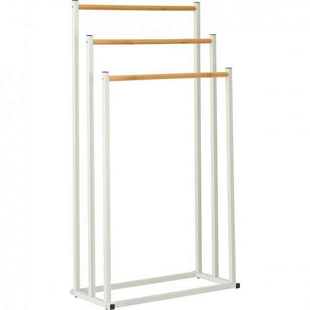 Kovový stojan na ručníky Bambus 45 × 23 × 85 cm, bílá