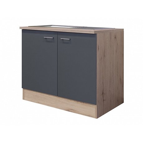 Kuchyňská skříňka s dřezem Tiago DSPU 100ES, dub sonoma/šedá, šířka 100 cm