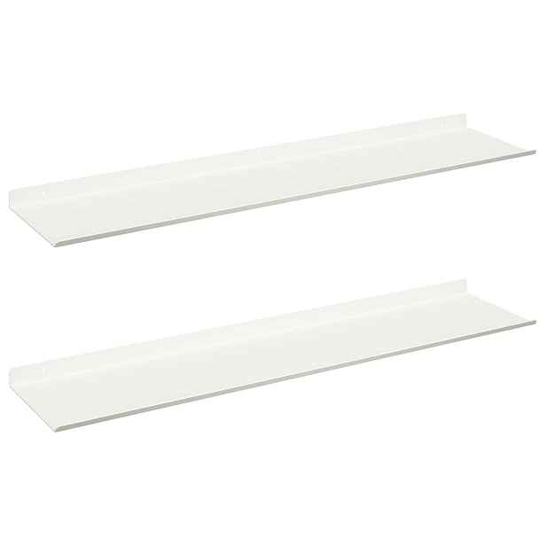 vidaXL Plovoucí police 2 ks Bílý 80 x 18 x 2,5 cm Ocel