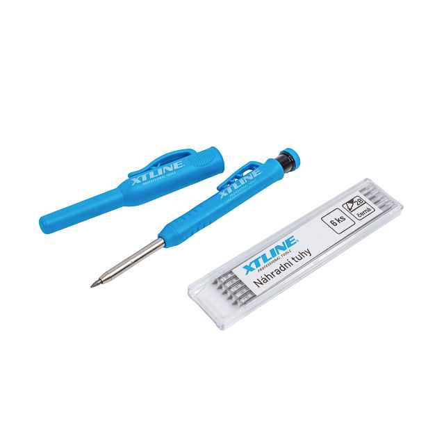 XTLINE Mechanická truhlářská tužka 155 mm + náhradní tuhy 1bal/6ks