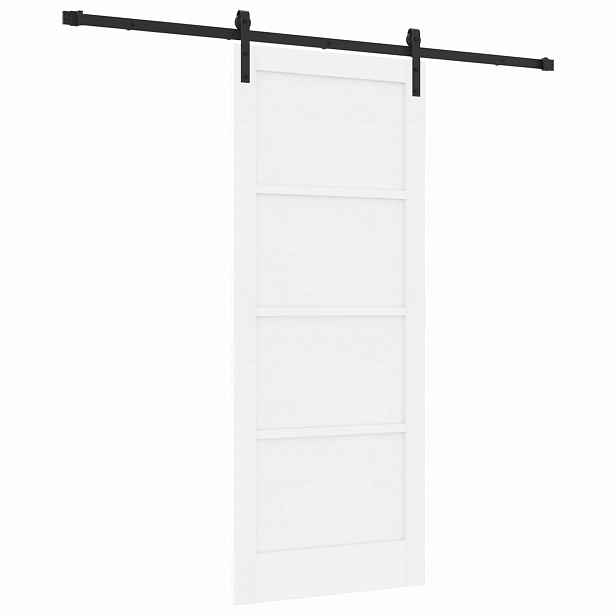 vidaXL Posuvné dveře Bílá 83 x 202 cm Masivní borovicové dřevo