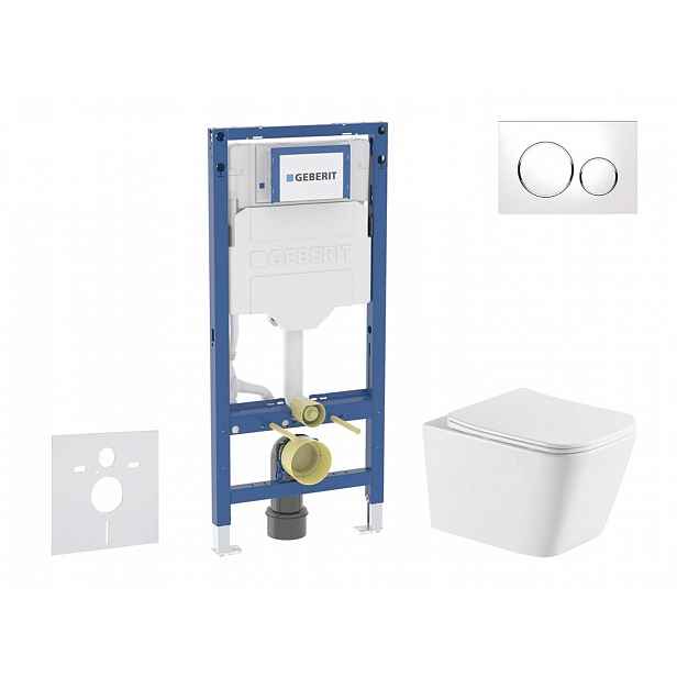 Geberit Duofix - Set předstěnové instalace, klozetu Arkas I a sedátka softclose, tlačítko Sigma20, bílá/chrom SANI11CA31140