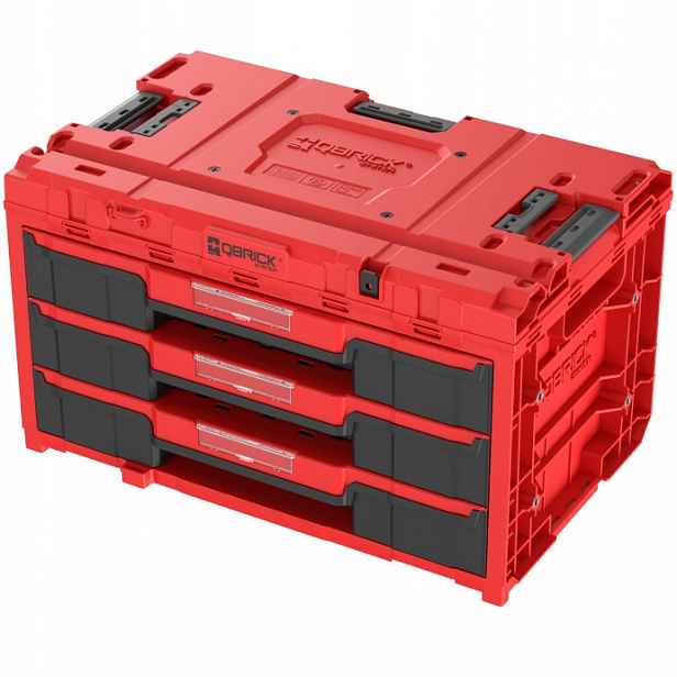 Skříňka se zásuvkami Qbrick System One 2.0 Drawer 3 Toolbox Expert Red