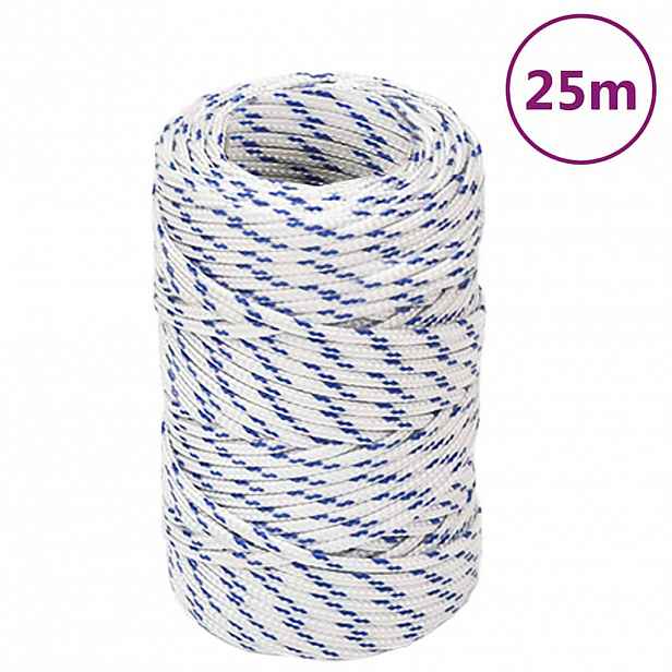 vidaXL Lodní lano bílé 2 mm 25 m polypropylen