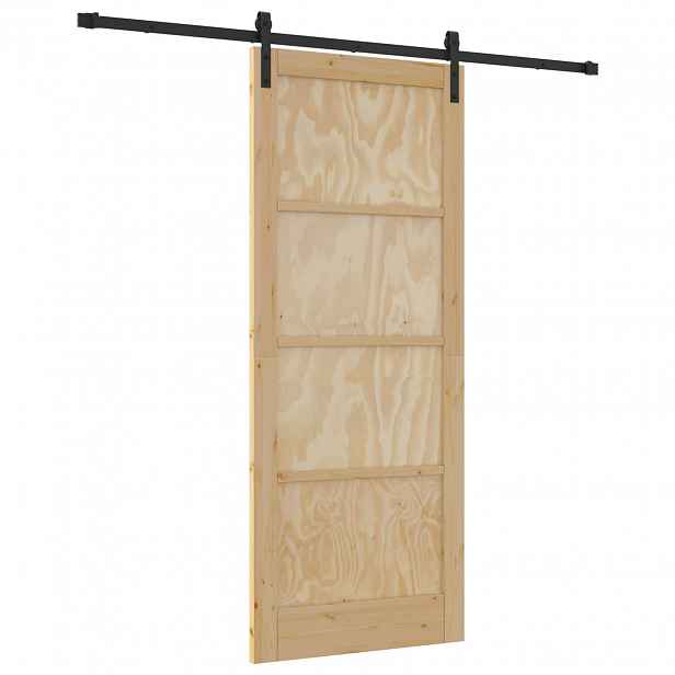 vidaXL Posuvné dveře Přírodní 86 x 211 cm Masivní borovicové dřevo