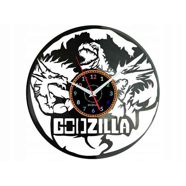 Godzilla Dárek Originální dekorace do domu Hodiny z vinylové desky