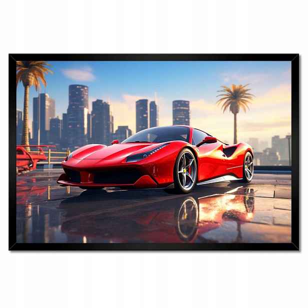 Plakáty v rámu 60x40 Červené Ferrari