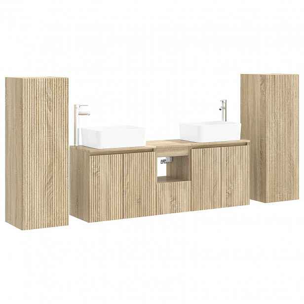 vidaXL Sada koupelnového nábytku 5 ks Dub sonoma 33 x 34,5 x 100 cm