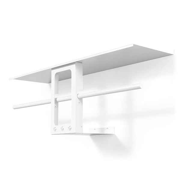 Bílý ocelový nástěnný věšák s poličkou 100 cm Luno Small – Spinder Design