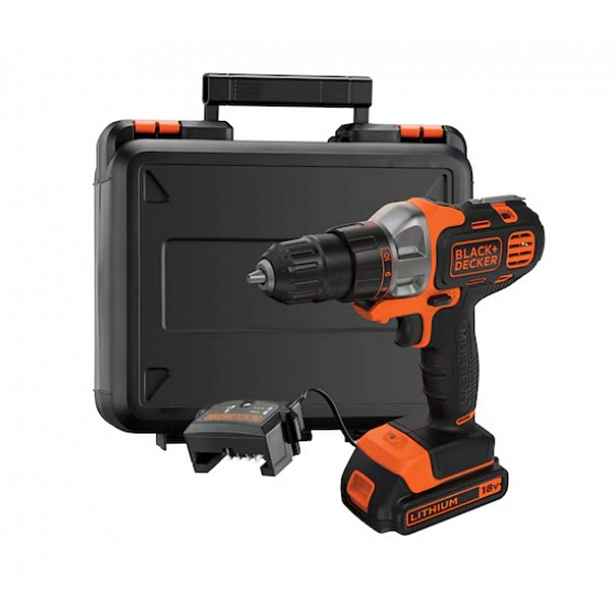 BLACK+DECKER - 18V AKU multifunkční vrtací šroubovák, 1x aku 1,5 Ah Li-Ion, nabíječka MT218K-QW