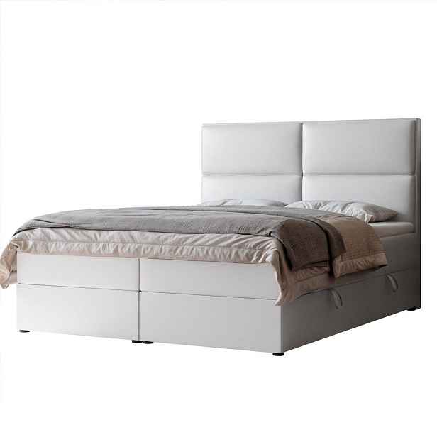 Idohome AMERICKÁ POSTEL ORFEO 180/200 cm s matrací a topperem, bílá