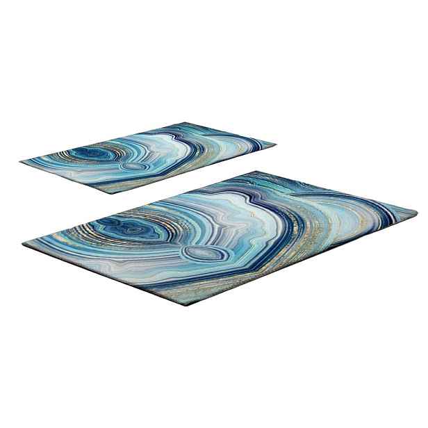 Modré koupelnové předložky v sadě 2 ks 60x100 cm – Foutastic