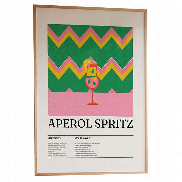 Plakát Aperol Spritz A3 Recept Drink Kuchyně Bar Rámeček Dřevěný 30x42 cm