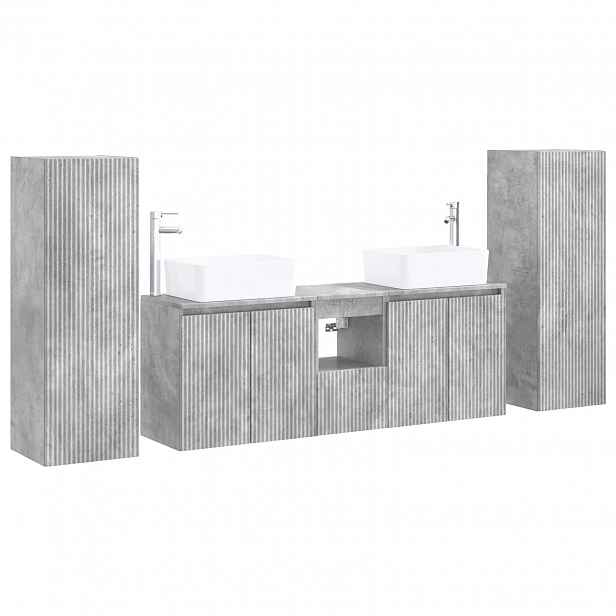vidaXL Sada koupelnového nábytku 5 ks Betonově šedá 33 x 34,5 x 100 cm