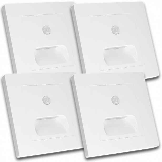 4X Schodišťové Osvětlení Led Schodišťová Lampa Senzor Pohybu Soumraku 230V