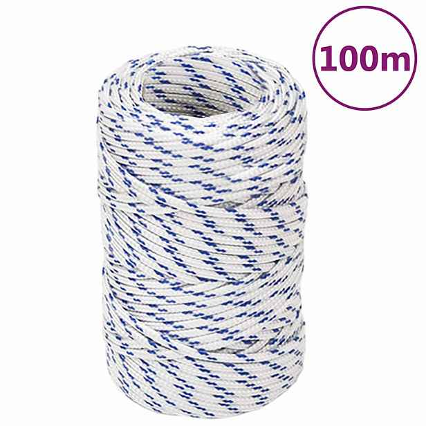 vidaXL Lodní lano bílé 2 mm 100 m polypropylen