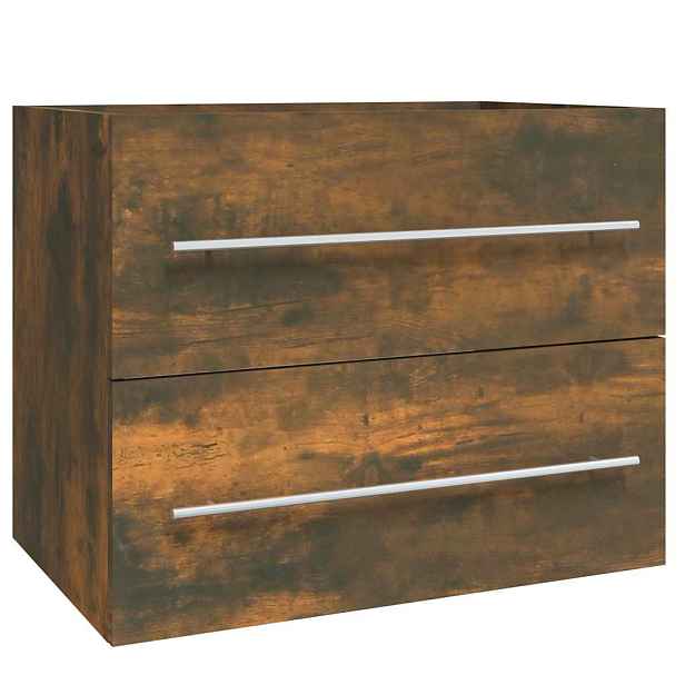 vidaXL Skříňka pod umyvadlo kouřový dub 60x38,5x48 cm kompozitní dřevo