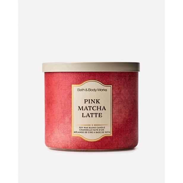 Bath&Body Works Pink Matcha Latte 3-knotová vonná svíčka
