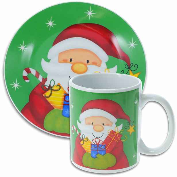 Dětská sada hrnku a talíře Santa