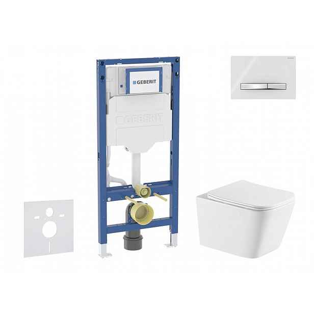 Geberit Duofix - Set předstěnové instalace, klozetu Arkas I a sedátka softclose, tlačítko Sigma50, chrom/alpská bílá SANI11CA31144