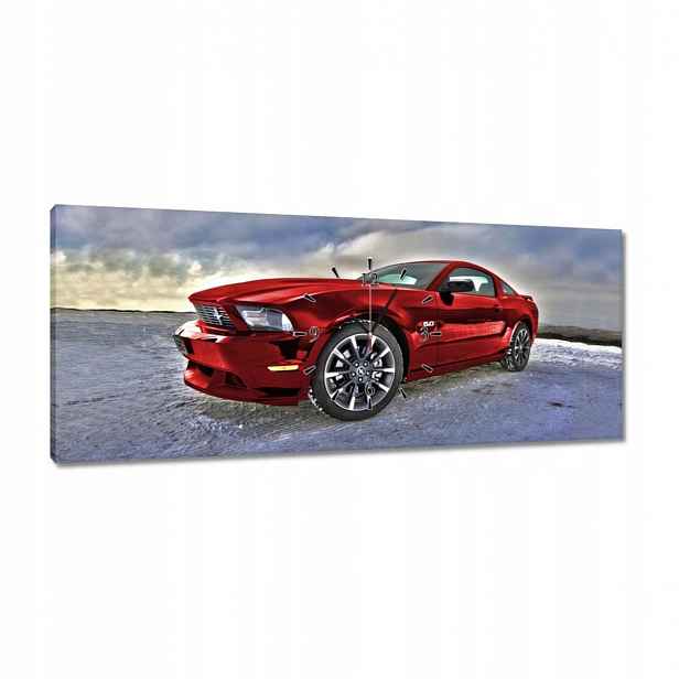 Nástěnné hodiny 100x40 Červený Ford Mustang