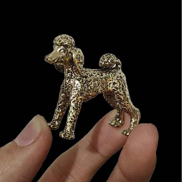 TEMU Módní soška štěněte, kreativní dekorace na stůl, ručně vyráběná miniaturní poodle, ideální pro osobní sbírku, vánoční dárek