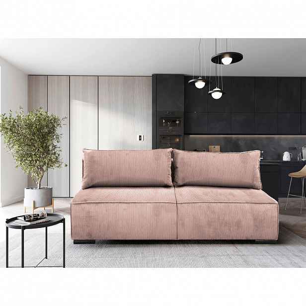MID.YOU ROZKLÁDACÍ POHOVKA, textil, růžová