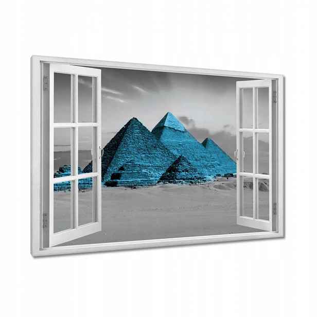 Obrazy 120x80 Modré pyramidy