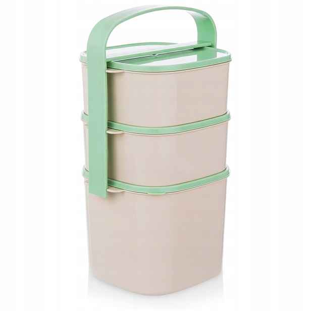 Menážka na oběd plastová 3-úrovňová, 2 l, 2x1,15 l