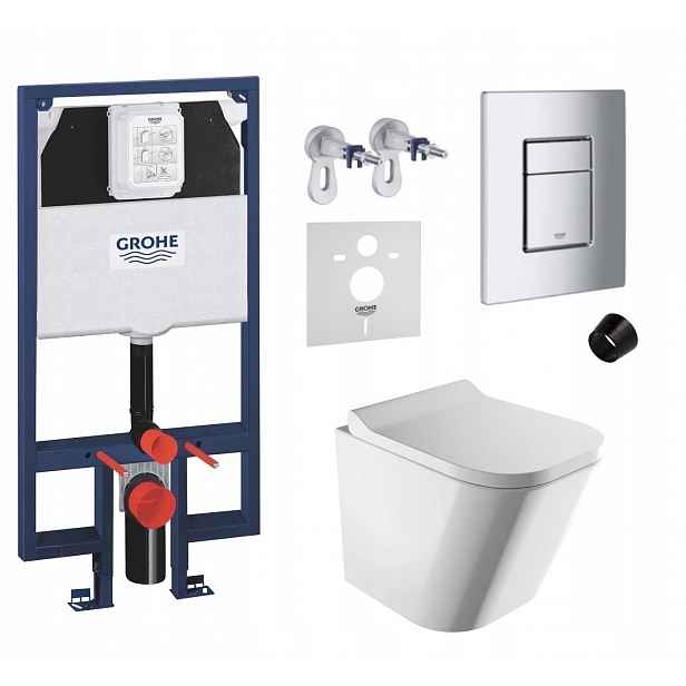 7v1 Podomítkový Wc set s podstavcem Grohe Slim Wc mísa Rim Omnires tlačítko