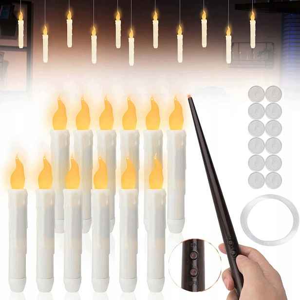 Dekorace Na Halloween – Led Svíčky 12 Kusů Zavěšených Led Svíček Párty