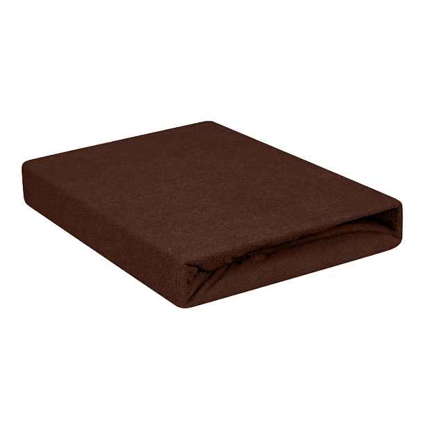 Froté prostěradlo s gumou prémiové silné 160x200 hnědé