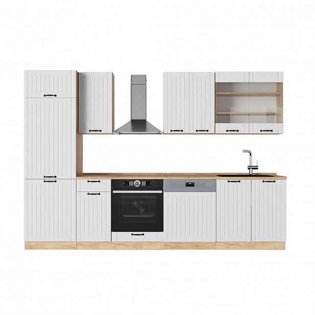 Vicco KUCHYŇSKÝ KOUT Fame-Line Bílý venkovský dům 300 cm , PD Dub