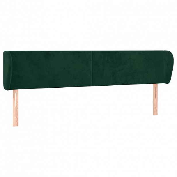 vidaXL Čelo postele typu ušák tmavě zelené 203x23x78/88 cm samet
