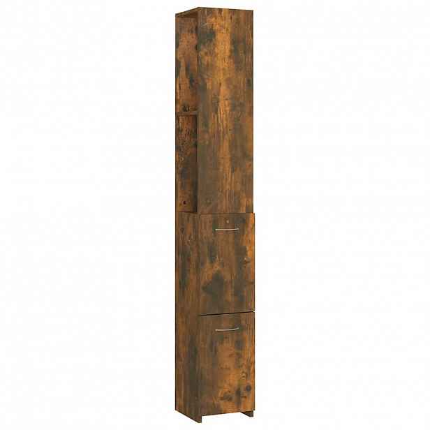 vidaXL Koupelnová skříňka kouřový dub 25x26,5x170 cm kompozitní dřevo