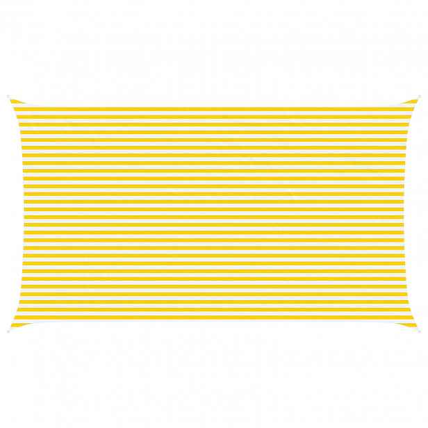 vidaXL Sluneční plachta Žlutá a bílá 4 x 7 m 100% polyester Oxford