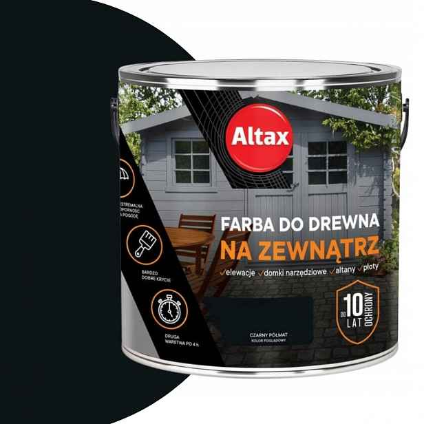 Altax Barva na dřevo Renovační 2,5L Černá Polomatná