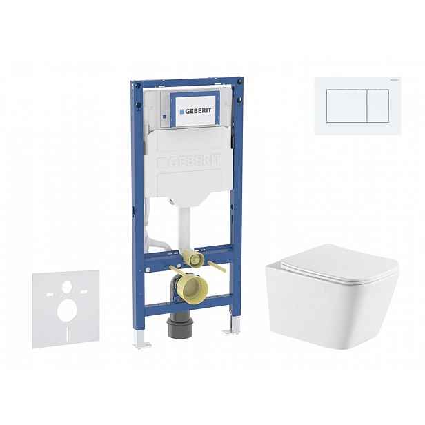 Geberit Duofix - Set předstěnové instalace, klozetu Arkas I a sedátka softclose, tlačítko Sigma20, bílá/bílá mat SANI11CA31145