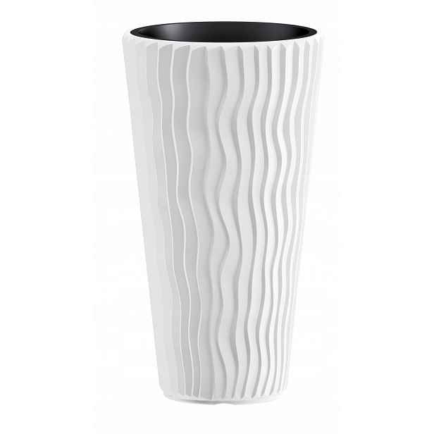 Květináč plast Prosperplast 35x35x62 cm Sandy Slim bílý