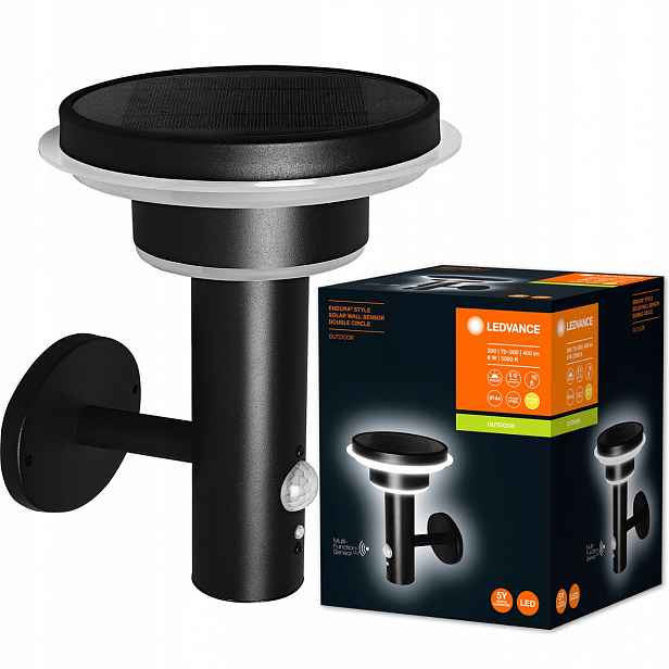 Zahradní solární Led lampa Snímač 6W 3000K IP44 Černá Ledvance
