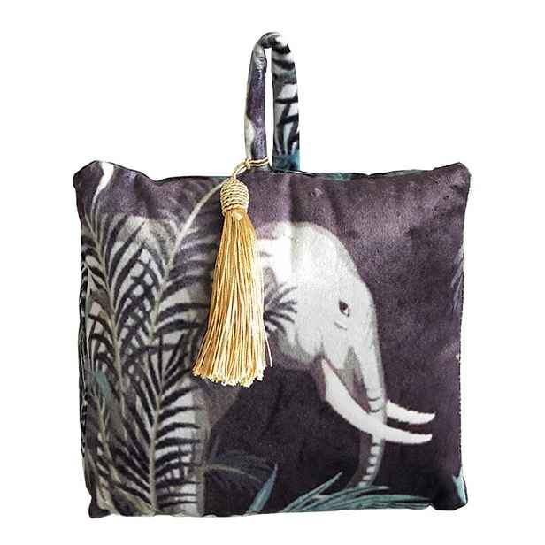 Dveřní sametová zarážka se slonem Jungle Elephant - 17*10*18cm Mars & More
