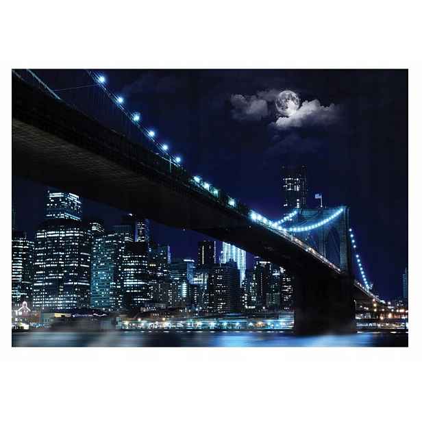Fototapeta Pohled Na Most Město Noc Obývací Pokoj 3D 254x184