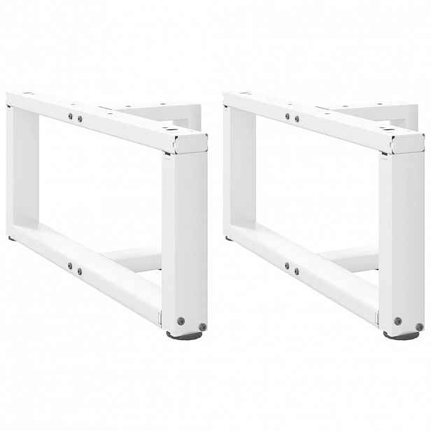 vidaXL Nohy konferenčního stolku ve tvaru T, 2 ks, bílé, 70 x 25 x (30-31) cm, ocel