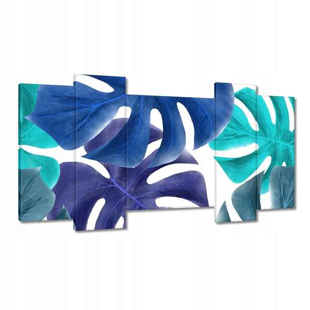 Obrazy 120x65 Monstera Listy Modrá