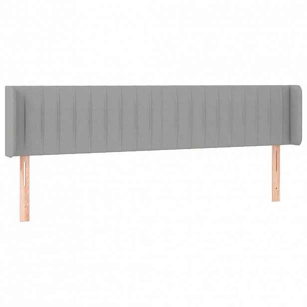 vidaXL Čelo postele typu ušák světle šedé 183x16x78/88 cm textil
