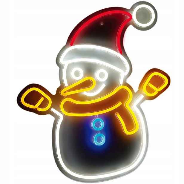 Vánoční dekorace Sněhulák Závěsná nástěnná ozdoba Led lampa Neonová Usb