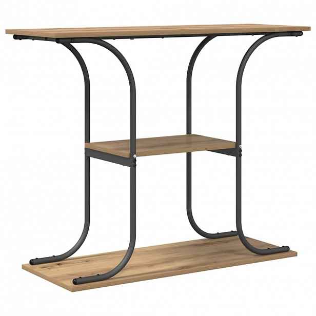 vidaXL Konzolový stolek s policí Artisanový dub 101 x 35 x 80,5 cm